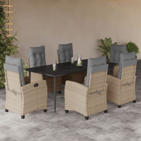 Set comedor de jardín 7 pzas con cojines ratán sintético beige von , Gartensets - Ref: Foro24-3212829, Preis: 1,00 €, Rabatt: %