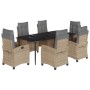 Set comedor de jardín 7 pzas con cojines ratán sintético beige von , Gartensets - Ref: Foro24-3212829, Preis: 1,00 €, Rabatt: %