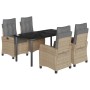 Set comedor de jardín 5 pzas con cojines ratán sintético beige von , Gartensets - Ref: Foro24-3212836, Preis: 596,48 €, Rabat...