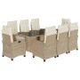 Set comedor de jardín 9 pzas con cojines ratán sintético beige von , Gartensets - Ref: Foro24-3212927, Preis: 1,00 €, Rabatt: %