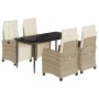 Set comedor de jardín 5 pzas con cojines ratán sintético beige von , Gartensets - Ref: Foro24-3213005, Preis: 640,22 €, Rabat...