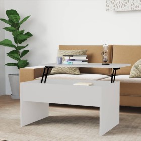 Mesa de centro madera contrachapada blanco 80x50,5x41,5 cm