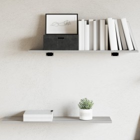Estantes pared 4 uds madera ingeniería gris