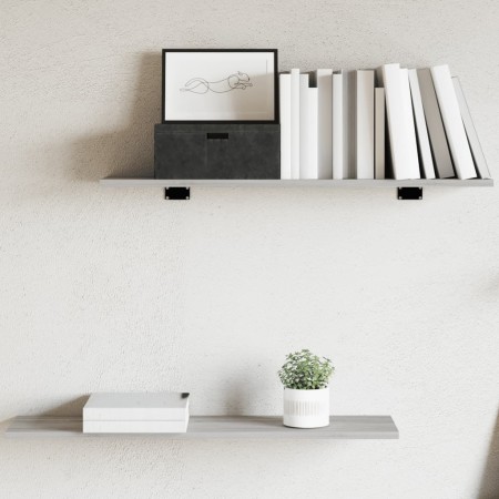 Estantes pared 4 uds madera ingeniería gris Sonoma 80x20x1,5 cm by , Shelves - Ref: Foro24-838263, Price: 35,37 €, Discount: %