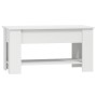 Mesa de centro madera contrachapada blanco 101x49x52 cm