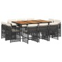 Set de comedor jardín 11 pzas con cojines ratán sintético negro von , Gartensets - Ref: Foro24-3211035, Preis: 682,74 €, Raba...