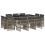 Set de comedor de jardín 11 pzas y cojines ratán sintético gris | Foro24.es | Tu tienda online para hogar, jardín y más Foro24.es