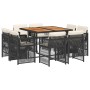 Set de comedor de jardín 9 pzas y cojines ratán sintético negro von , Gartensets - Ref: Foro24-3211023, Preis: 520,76 €, Raba...