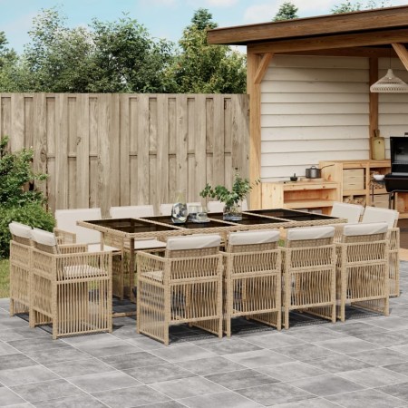 Set comedor de jardín con cojines 13 pzas ratán sintético beige von , Gartensets - Ref: Foro24-3211042, Preis: 920,82 €, Raba...