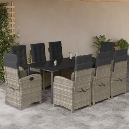Set comedor de jardín 9 pzas cojines ratán sintético gris claro by , Garden sets - Ref: Foro24-3212429, Price: 1,00 €, Discou...