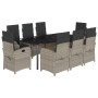 Set comedor de jardín 9 pzas cojines ratán sintético gris claro by , Garden sets - Ref: Foro24-3212429, Price: 1,00 €, Discou...