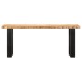 Banco de madera maciza de mango sin tratar y acero 110 cm | Foro24.es | Tu tienda online para hogar, jardín y más Foro24.es