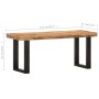 Banco de madera maciza de mango sin tratar y acero 110 cm | Foro24.es | Tu tienda online para hogar, jardín y más Foro24.es