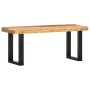 Banco de madera maciza de mango sin tratar y acero 110 cm | Foro24.es | Tu tienda online para hogar, jardín y más Foro24.es