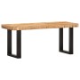 Banco de madera maciza de mango sin tratar y acero 110 cm | Foro24.es | Tu tienda online para hogar, jardín y más Foro24.es