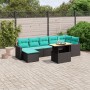 Set de sofás de jardín 8 piezas y cojines ratán sintético negro by , Garden sets - Ref: Foro24-3271421, Price: 619,70 €, Disc...