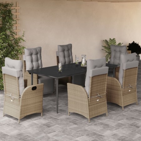 Set comedor de jardín 7 pzas con cojines ratán sintético beige de , Conjuntos de jardín - Ref: Foro24-3213453, Precio: 937,45 €