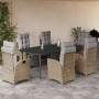 Set comedor de jardín 7 pzas con cojines ratán sintético beige by , Garden sets - Ref: Foro24-3213453, Price: 1,00 €, Discoun...