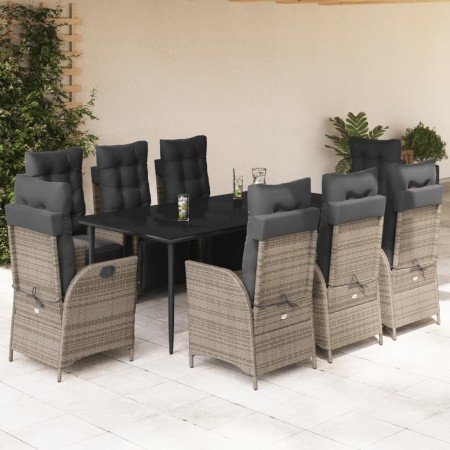 Set comedor jardín 9 pzas y cojines ratán sintético gris von , Gartensets - Ref: Foro24-3213426, Preis: 1,00 €, Rabatt: %
