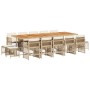 Set comedor de jardín con cojines 15 pzas ratán sintético beige by , Garden sets - Ref: Foro24-3211000, Price: 877,58 €, Disc...
