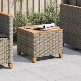 Mesa de jardín ratán sintético madera acacia gris 45x45x37 cm von , Gartentische - Ref: Foro24-366326, Preis: 70,02 €, Rabatt: %