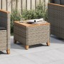 Mesa de jardín ratán sintético madera acacia gris 45x45x37 cm by , Garden tables - Ref: Foro24-366326, Price: 70,02 €, Discou...