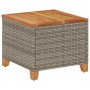 Mesa de jardín ratán sintético madera acacia gris 45x45x37 cm by , Garden tables - Ref: Foro24-366326, Price: 70,02 €, Discou...