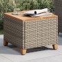 Mesa de jardín ratán sintético madera acacia gris 45x45x37 cm by , Garden tables - Ref: Foro24-366326, Price: 70,02 €, Discou...