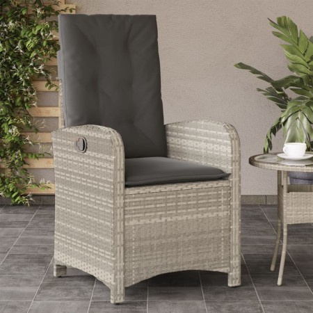 Sillón de jardín reclinable con cojines ratán PE gris claro by , Garden chairs - Ref: Foro24-365166, Price: 132,51 €, Discoun...