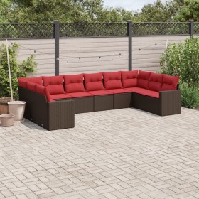 Set de sofás de jardín 10 pzas y cojines ratán sintético marrón de , Conjuntos de jardín - Ref: Foro24-3219464, Precio: 700,7...