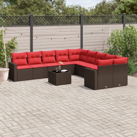 Set de sofás de jardín 11 pzas cojines ratán sintético marrón von , Gartensets - Ref: Foro24-3219514, Preis: 752,86 €, Rabatt: %