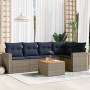 Set de sofás de jardín 6 pzas con cojines ratán sintético gris by , Garden sets - Ref: Foro24-3256446, Price: 441,96 €, Disco...