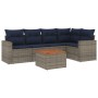 Set de sofás de jardín 6 pzas con cojines ratán sintético gris by , Garden sets - Ref: Foro24-3256446, Price: 441,96 €, Disco...