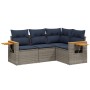 Set de sofás de jardín 4 pzas con cojines ratán sintético gris by , Garden sets - Ref: Foro24-3226775, Price: 338,72 €, Disco...