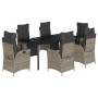 Set comedor jardín 7 pzas y cojines ratán sintético gris by , Garden sets - Ref: Foro24-3213432, Price: 1,00 €, Discount: %
