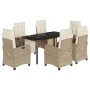 Set comedor de jardín 7 pzas con cojines ratán sintético beige de , Conjuntos de jardín - Ref: Foro24-3213013, Precio: 873,96...
