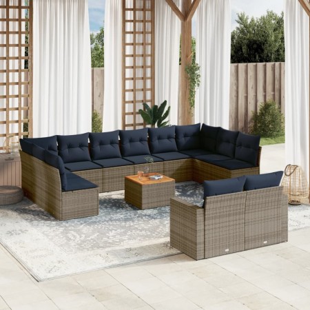 Set sofás de jardín con cojines 13 piezas ratán sintético gris von , Gartensets - Ref: Foro24-3256691, Preis: 989,79 €, Rabat...