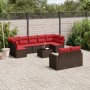 Set de sofás de jardín 10 pzas y cojines ratán sintético marrón | Foro24.es | Tu tienda online para hogar, jardín y más Foro24.es