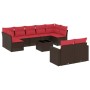 Set de sofás de jardín 10 pzas y cojines ratán sintético marrón | Foro24.es | Tu tienda online para hogar, jardín y más Foro24.es