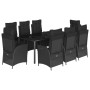 Set de comedor de jardín 9 pzas y cojines ratán sintético negro von , Gartensets - Ref: Foro24-3213405, Preis: 1,00 €, Rabatt: %