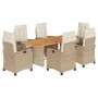 Set comedor de jardín 7 pzas con cojines ratán sintético beige by , Garden sets - Ref: Foro24-3212713, Price: 899,61 €, Disco...