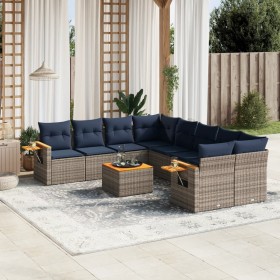 Comprar Set de sofás de jardín 9 pzas con cojines