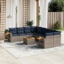 Set de sofás de jardín 9 pzas con cojines ratán sintético gris | Foro24.es | Tu tienda online para hogar, jardín y más Foro24.es