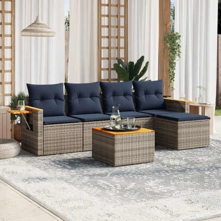 Set de sofás de jardín 6 pzas con cojines ratán sintético gris | Foro24.es | Tu tienda online para hogar, jardín y más Foro24.es