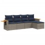 Set de sofás de jardín 5 pzas con cojines ratán sintético gris by , Garden sets - Ref: Foro24-3226761, Price: 370,84 €, Disco...