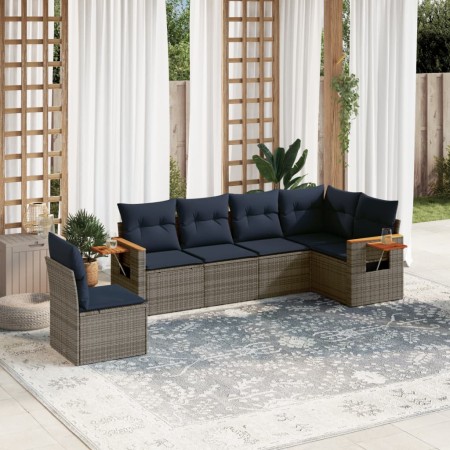 Set de sofás de jardín 6 pzas con cojines ratán sintético gris | Foro24.es | Tu tienda online para hogar, jardín y más Foro24.es