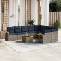 Set de sofás de jardín 10 pzas con cojines ratán sintético gris | Foro24.es | Tu tienda online para hogar, jardín y más Foro24.es