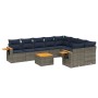 Set de sofás de jardín 10 pzas con cojines ratán sintético gris | Foro24.es | Tu tienda online para hogar, jardín y más Foro24.es