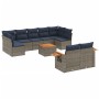 Set de sofás de jardín 10 pzas con cojines ratán sintético gris by , Garden sets - Ref: Foro24-3227139, Price: 720,99 €, Disc...
