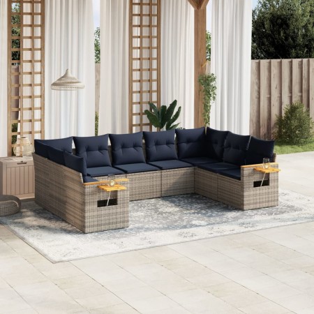 Set de sofás de jardín 9 pzas con cojines ratán sintético gris by , Garden sets - Ref: Foro24-3227118, Price: 685,73 €, Disco...